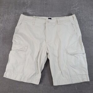 Gap Y2K Mens Cargo Shorts Beige Khaki Size 38 Flat Front Casual Chino